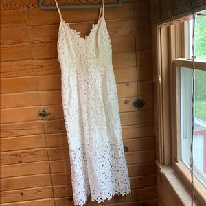 Astr White Sleeveless Spaghetti Strap Midi Dress